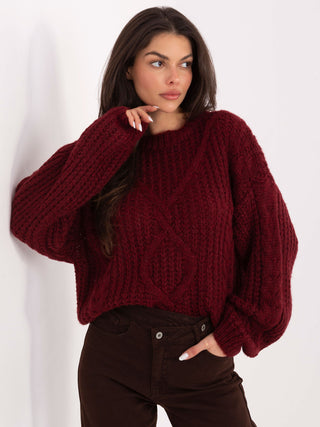 Sweter-IN-SW-33831.25-bordowy