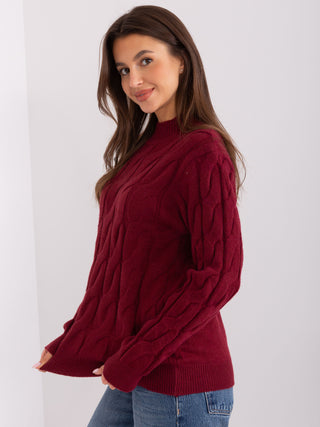 Sweter-AT-SW-2235.00P-bordowy