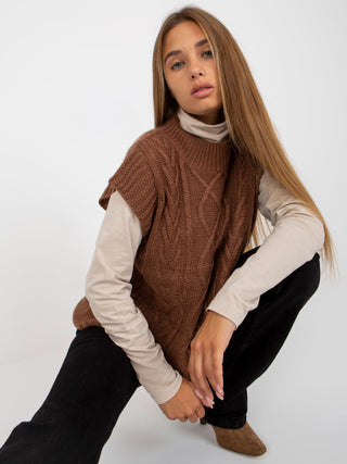 Kamizelka-D90027W90785B2-brązowy