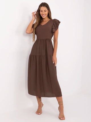 Sukienka-MI-SK-A2489.21-brązowy