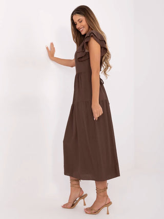 Sukienka-MI-SK-A2489.21-brązowy