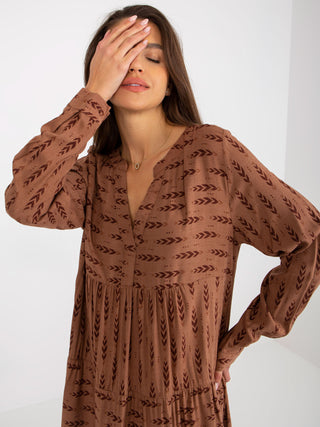 Sukienka-D73771M30361A4-brązowy