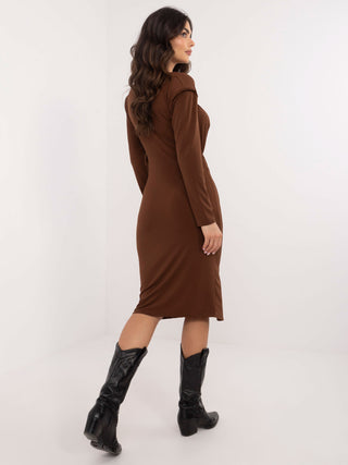 Sukienka-DHJ-SK-18203.40-brązowy
