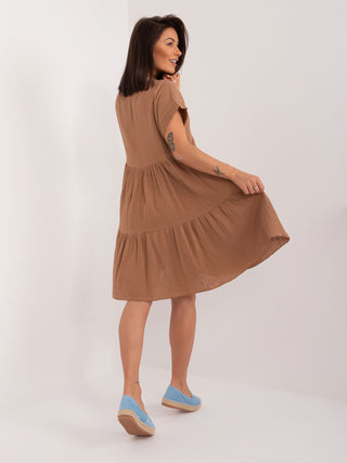 Sukienka-DHJ-SK-6873.68-brązowy