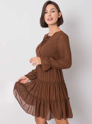 Sukienka-DHJ-SK-12310.61P-brązowy