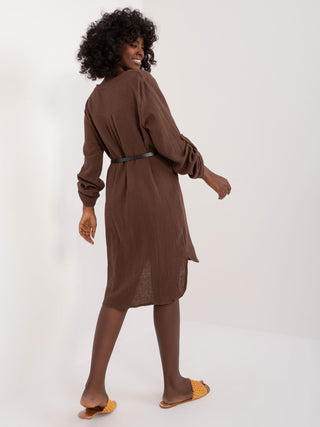 Sukienka-DHJ-SK-5766M.27-brązowy