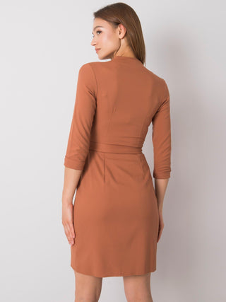 Sukienka-LK-SK-507665.17P-jasny brązowy