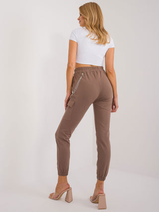 Spodnie dresowe-RV-DR-9604.27-brązowy