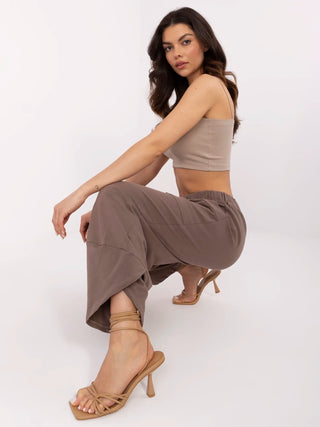 Spodnie dresowe-RV-DR-9719.86-brązowy