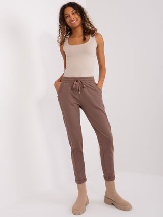 Spodnie dresowe-RV-DR-7517.22-brązowy