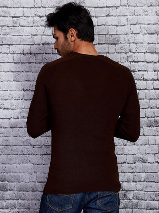 Sweter-MH-SW-1894.65-ciemny brązowy