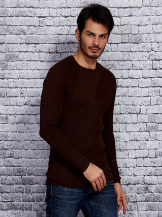 Sweter-MH-SW-1894.65-ciemny brązowy