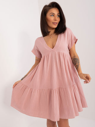 Sukienka-DHJ-SK-6873.68-ciemny różowy