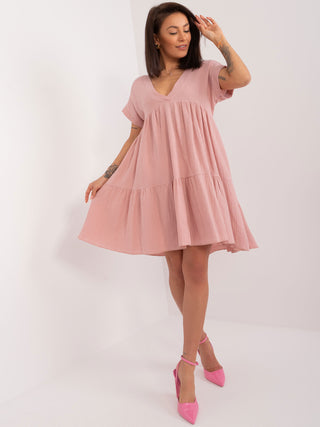 Sukienka-DHJ-SK-6873.68-ciemny różowy