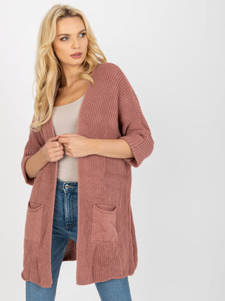 Kardigan-LO-SW-LK-3002.98P-ciemny różowy
