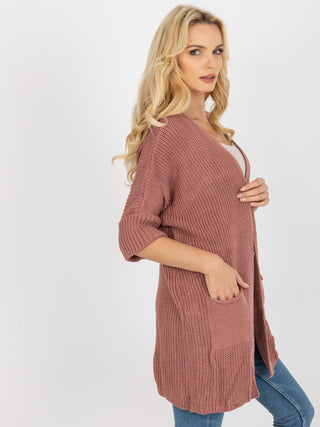 Kardigan-LO-SW-LK-3002.98P-ciemny różowy