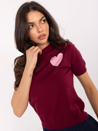 Sweter-IT-SW-93007.26-bordowy