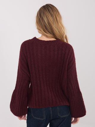Sweter-MI-SW-1215.97-bordowy