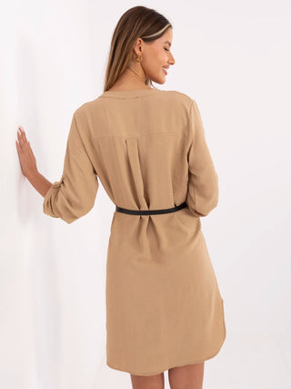 Sukienka-DHJ-SK-5766.18X-camelowy