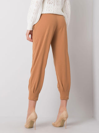 Spodnie dresowe-217-DR-25676.78P-camelowy