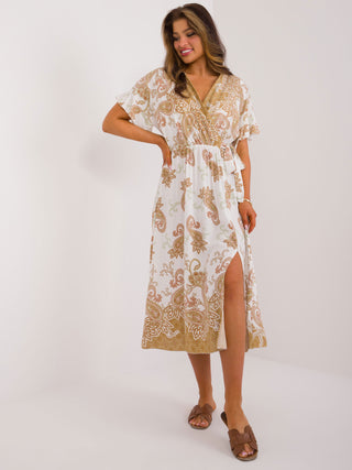 Sukienka-DHJ-SK-19277.13-camelowy