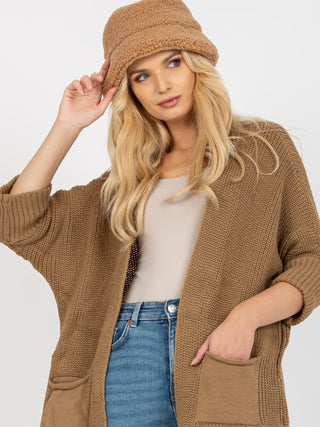 Kardigan-LO-SW-LK-3002.98P-ciemny bezowy