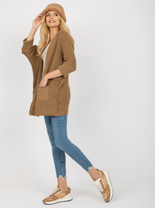 Kardigan-LO-SW-LK-3002.98P-ciemny bezowy