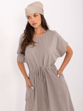 Sukienka-TW-SK-BI-6-2041.89-ciemny bezowy