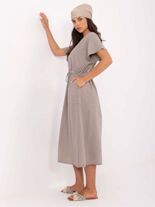 Sukienka-TW-SK-BI-6-2041.89-ciemny bezowy