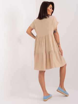 Sukienka-DHJ-SK-6873.68-ciemny bezowy