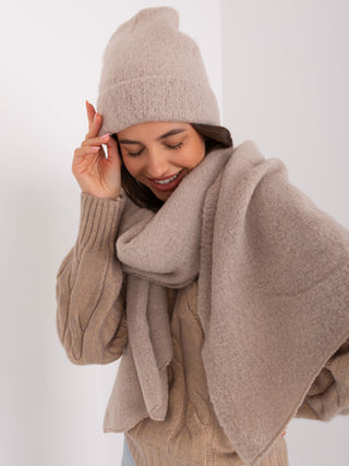 Czapka-D90012Y72044B-ciemny bezowy