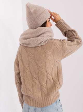 Czapka-D90012Y72044B-ciemny bezowy