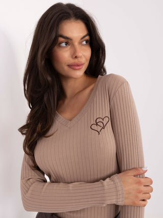 Bluzka-RV-BZ-A1055.29P-ciemny bezowy
