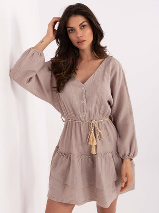 Sukienka-MI-SK-A5079.27-ciemny bezowy