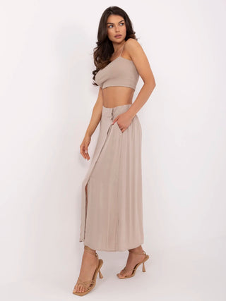 Spódnica-D73761M50222A-ciemny bezowy