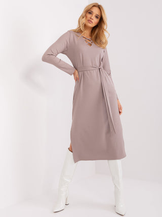 Sukienka-LK-SK-509455.96-ciemny bezowy