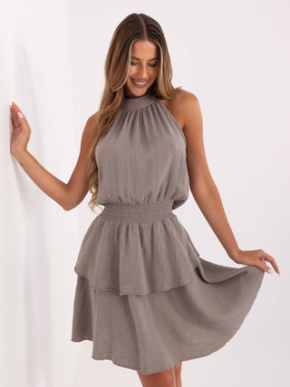 Sukienka-MI-SK-92166.71P-ciemny bezowy