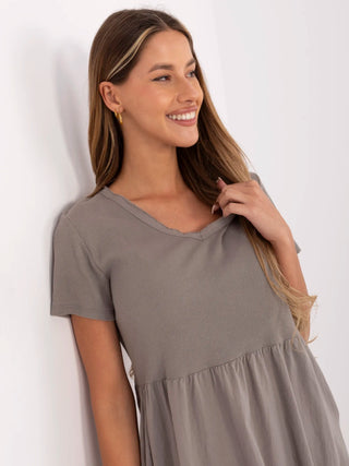 Sukienka-DHJ-SK-25370.85-ciemny bezowy