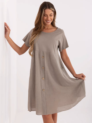 Sukienka-MO-SK-1005.67-ciemny bezowy