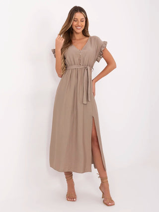 Sukienka-MI-SK-A3849.91-ciemny bezowy