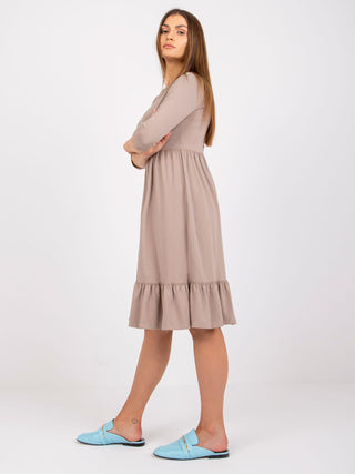 Sukienka-RV-SK-7554.74P-ciemny bezowy