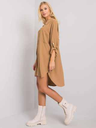 Sukienka-DHJ-SK-13938.02P-ciemny bezowy