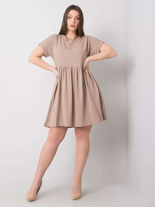 Sukienka-RV-SK-6292.09P-ciemny bezowy