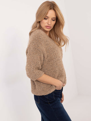 Sweter-MI-SW-1110.39P-ciemny bezowy