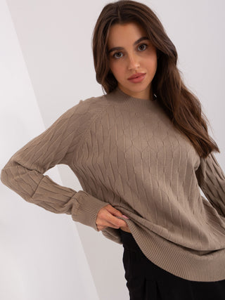 Sweter-AT-SW-2326.37X-ciemny bezowy