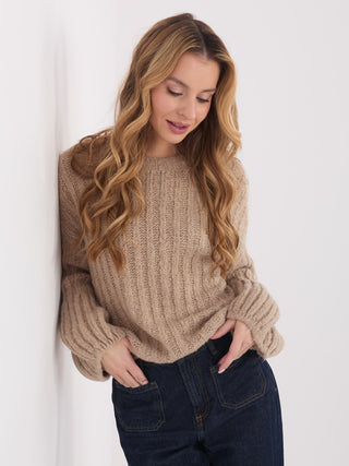 Sweter-MI-SW-1215.51-ciemny bezowy