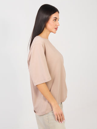 T-shirt-RV-TS-A1089.87-ciemny bezowy