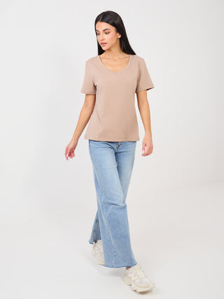 T-shirt-RV-TS-A1095.33-ciemny bezowy