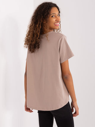 T-shirt-RV-TS-8047.57P-ciemny bezowy