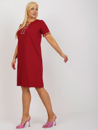 Sukienka-LK-SK-506309.50-ciemny czerwony